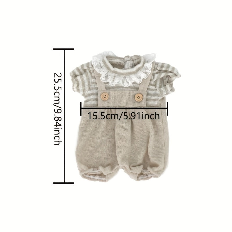 Pink Lace Trimmed Doll Clothes for 17" Dolls with Jumpsuit