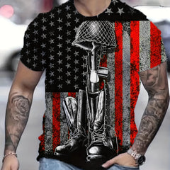 Men's Casual Street Style Print T-shirt for Summer