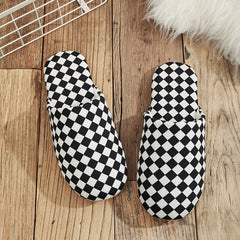 Men's Plaid Slip On Slippers, Casual Lightweight