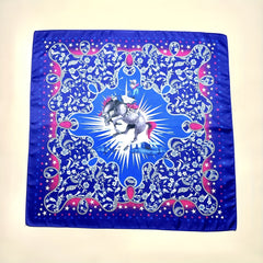 Purple Horse Cowgirl Print Square Scarf Vintage Bandana
