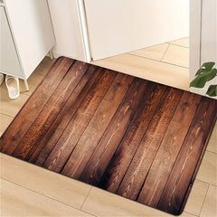 Wood Grain Print Rug Plank Striped Pattern Machine Washable Carpet
