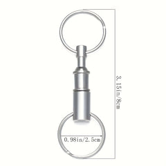 2pcs Outdoor Double Ring Keychain Quick Release Detachable Keychain