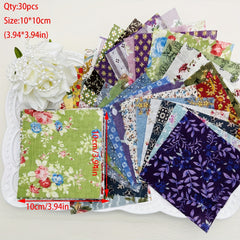 30pcs Dark Series Cotton Fabric Quilted Fabric for DIY Sewing Square Patchwork