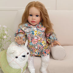 Pippa Reborn Doll, Floral Dress, Realistic Hair