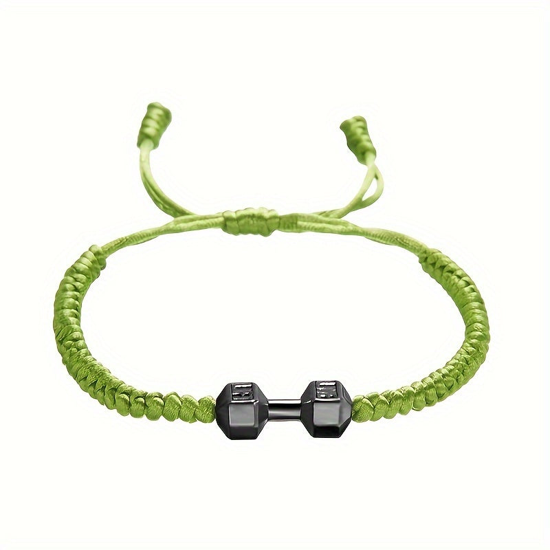 Handwoven Dumbbell Bracelet Alloy Barbell Bracelet