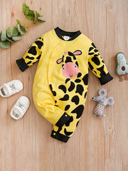 Baby Boy Cow Print Long Sleeve Cotton Onesie