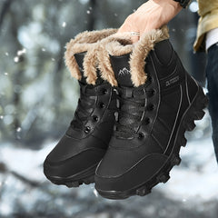 Men's Waterproof Warm Fleece Snow Boots Hiking Boots