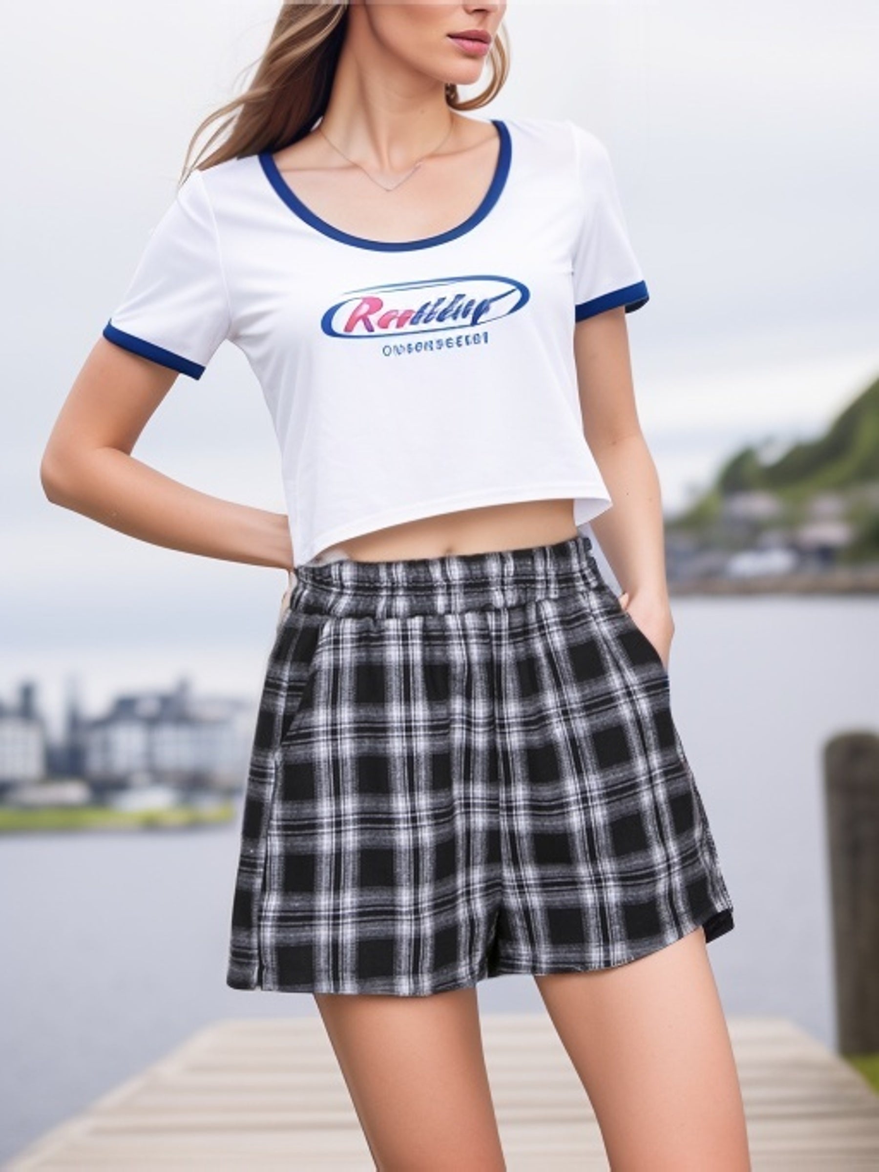 Plaid Hotpants Shorts for Spring & Summer