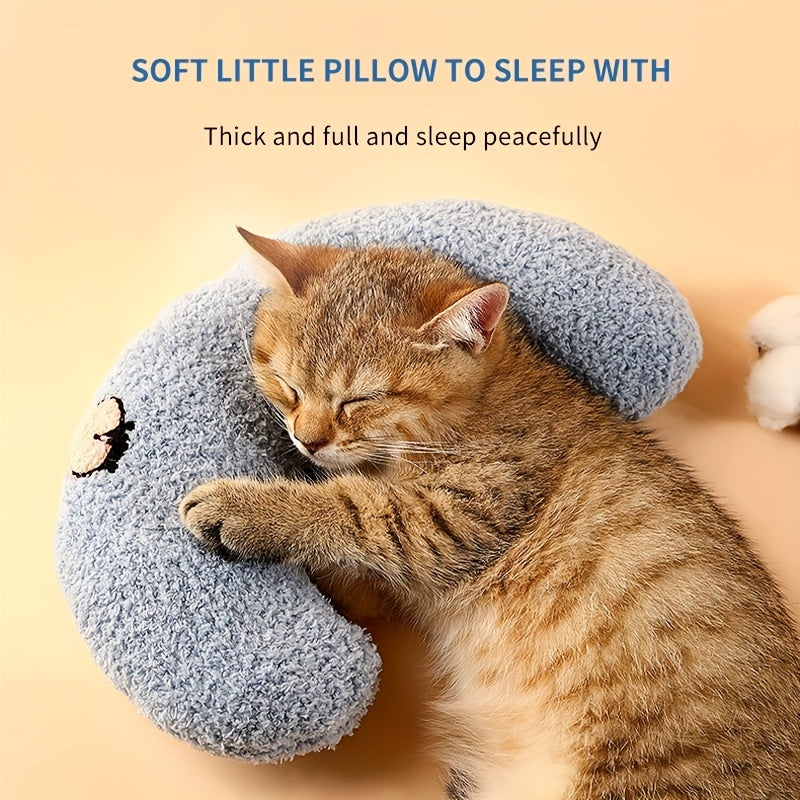 Soft U-Shaped Pillow for Cats, Dog Sleeping Mat, Neck Protection