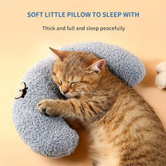 Soft U-Shaped Pillow for Cats, Dog Sleeping Mat, Neck Protection