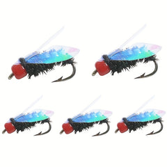 5pcs Bionic Flies for Enhanced Fishing Success