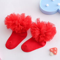 Toddler Girls Lace Ruffle Fluffy Socks - Cute and Soft
