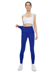 Women's Solid Yoga Pants Side Pockets Four Sides Stretch Leggings