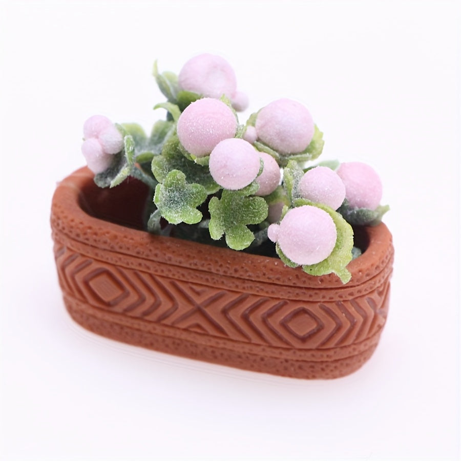 1:12 Scale Potted Plant Model for Dollhouse Decor