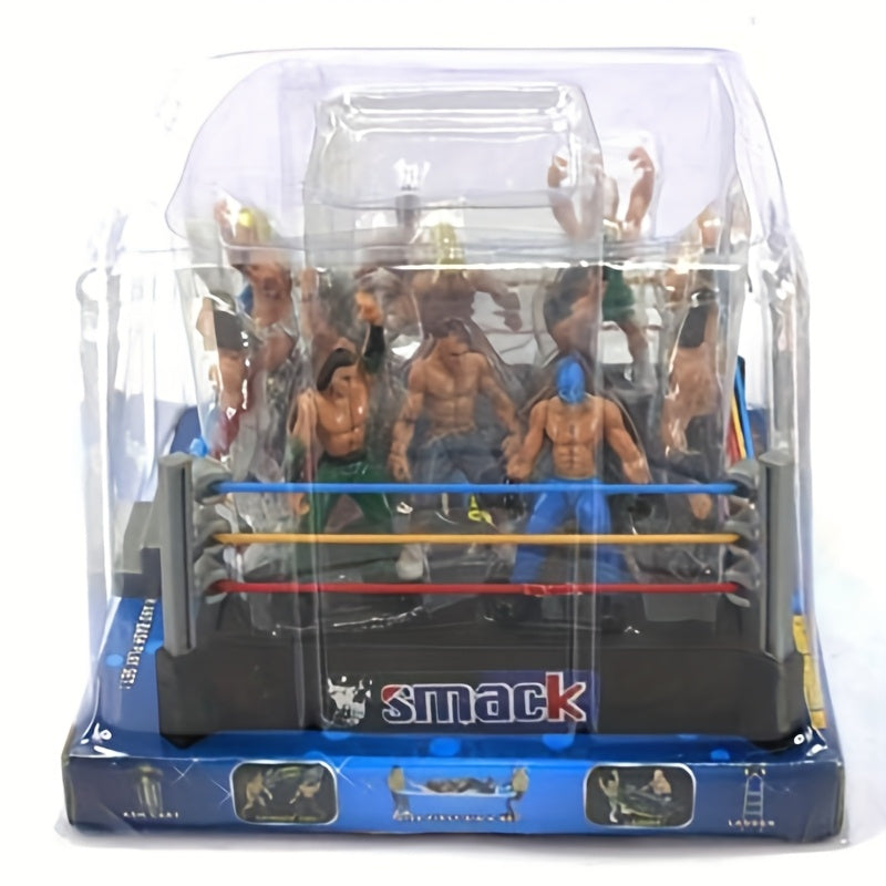 32pcs Mini Wrestling Action Figures Set with 12 Wrestlers & Accessories