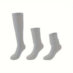 Solid Calf Socks Knee High Stockings Women's Hosiery