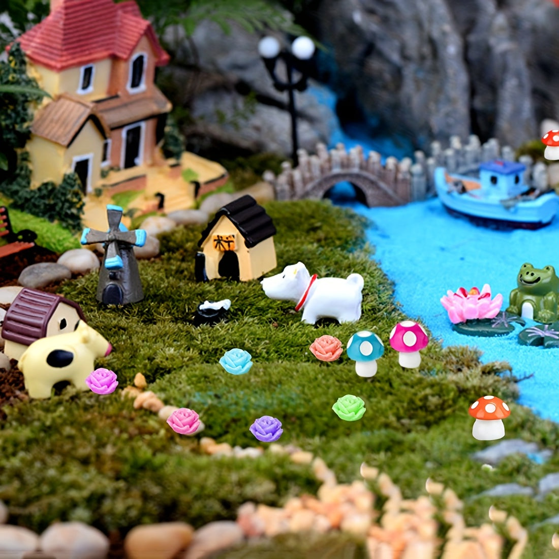 115 Pieces Fairy Garden Accessories Fairy Garden Kit Fairy Garden Animals Figuri