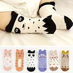 6 Pairs Baby Animal Pattern Non-Slip Socks for Kids