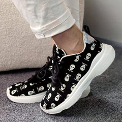 Women's Skull Print Lightweight Sneakers Anti Slip Sport Shoes