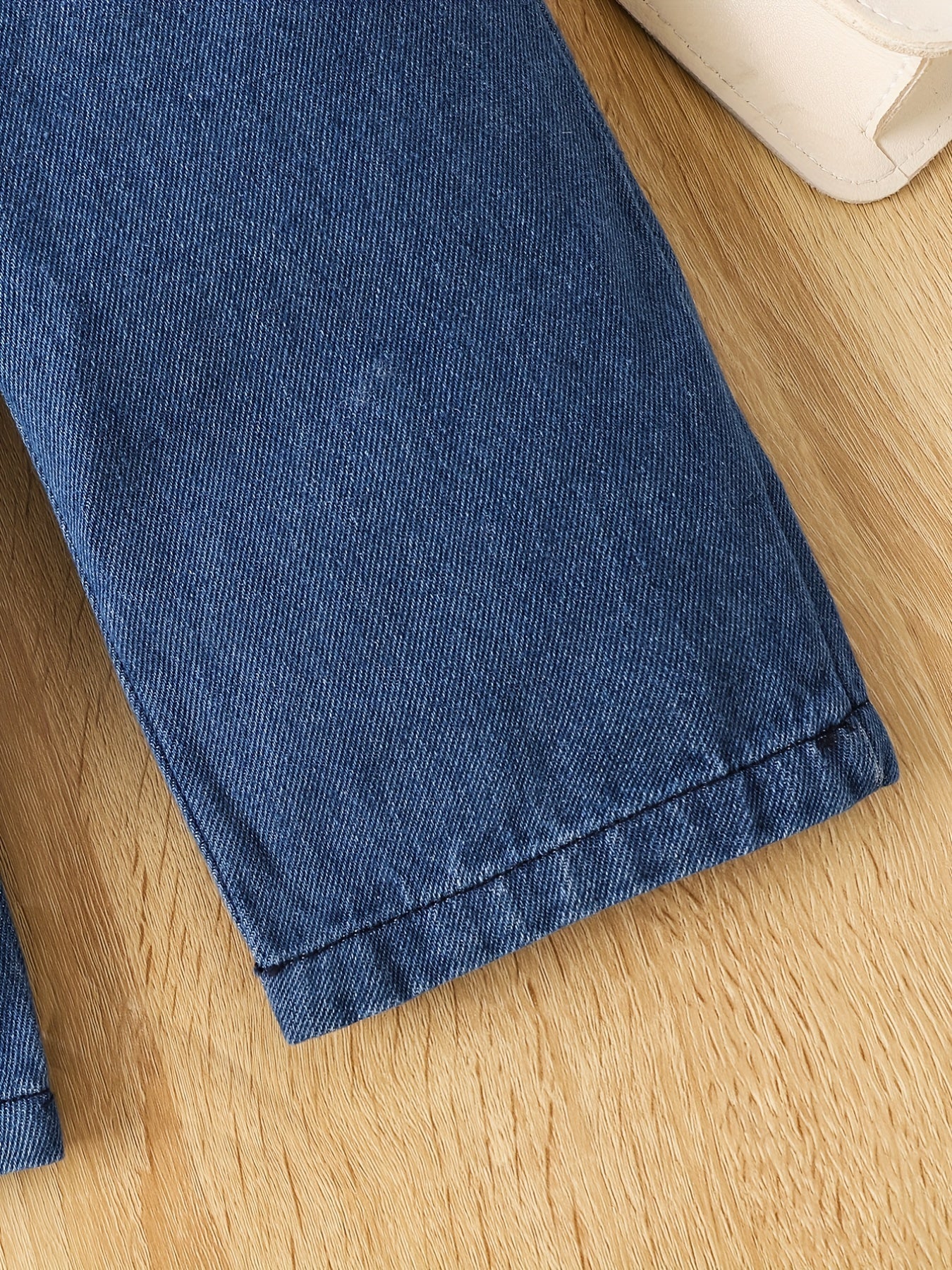 Baby Girls Wide Leg Denim Jeans With Pockets