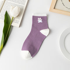 3 Pairs Cartoon Print Socks Women's Stockings