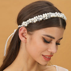 Bridal Crystal Pearl Headband Tiara Wedding Hair Accessories