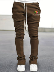 Coconut Palm Pattern Flared Trousers Men s Casual Joggers