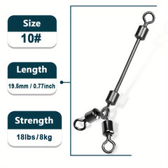 Stainless Steel 3 Way Swivel Ring Fishing Line Hook Connector