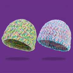 Candy Gradient Knit Hat Casual Beanie Warm Skull Cap Crochet Beanies