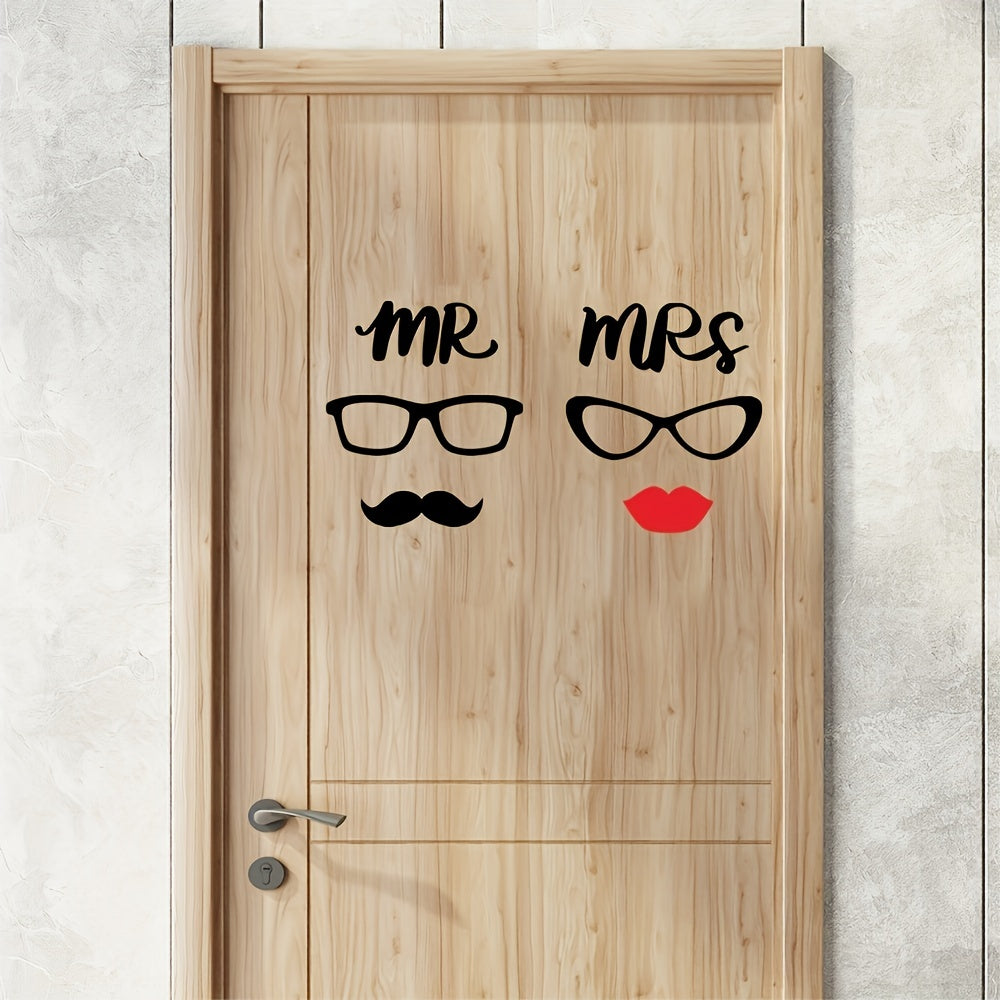 1pc Toilet Wall Sticker Self-adhesive English Men And Women Wall Sticker