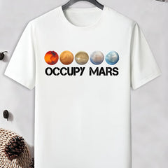 Men's Planet Print T shirt - Stretch Breathable Tee