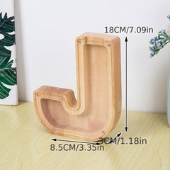 Wooden Letter J Piggy Bank