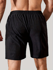 Men's Breathable Wings Print Drawstring Running Shorts