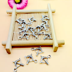 10pcs Silver Archery Earrings Pendants Vintage Arrow Charms for DIY Jewelry