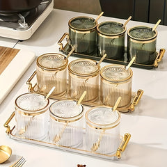 Transparent Nut Jar With Lid Fruit Bowl With Tray