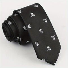 Skull Pattern Tie Set for Men 36in x 57.09in