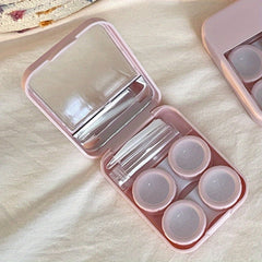 Travel Lens Case Box Mirror Tweezers Remover Tool Solution Bottle