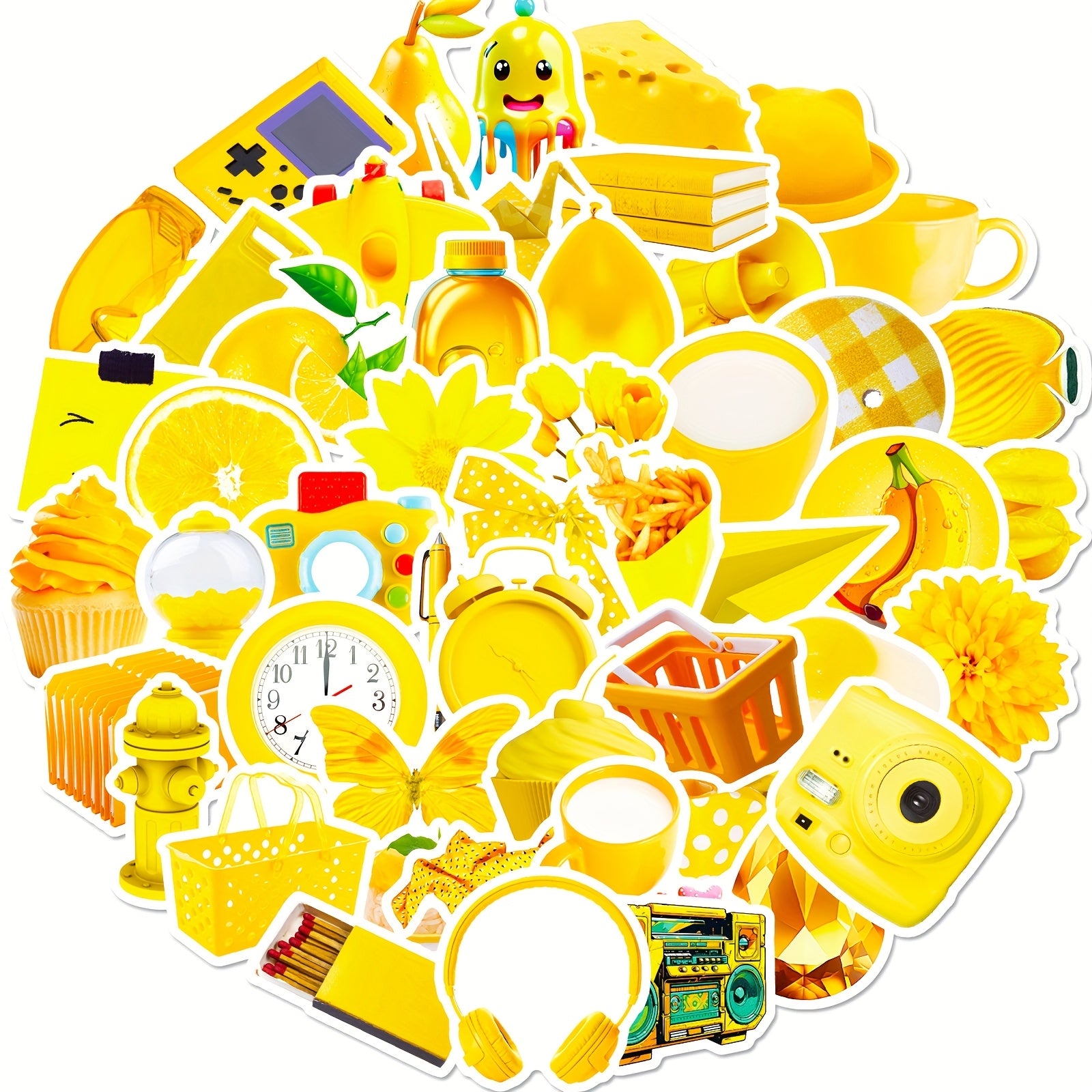 50pcs Cream Yellow VSCO Girl Stickers for Water Bottles Phones Laptops Notebooks