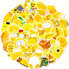50pcs Cream Yellow VSCO Girl Stickers for Water Bottles Phones Laptops Notebooks