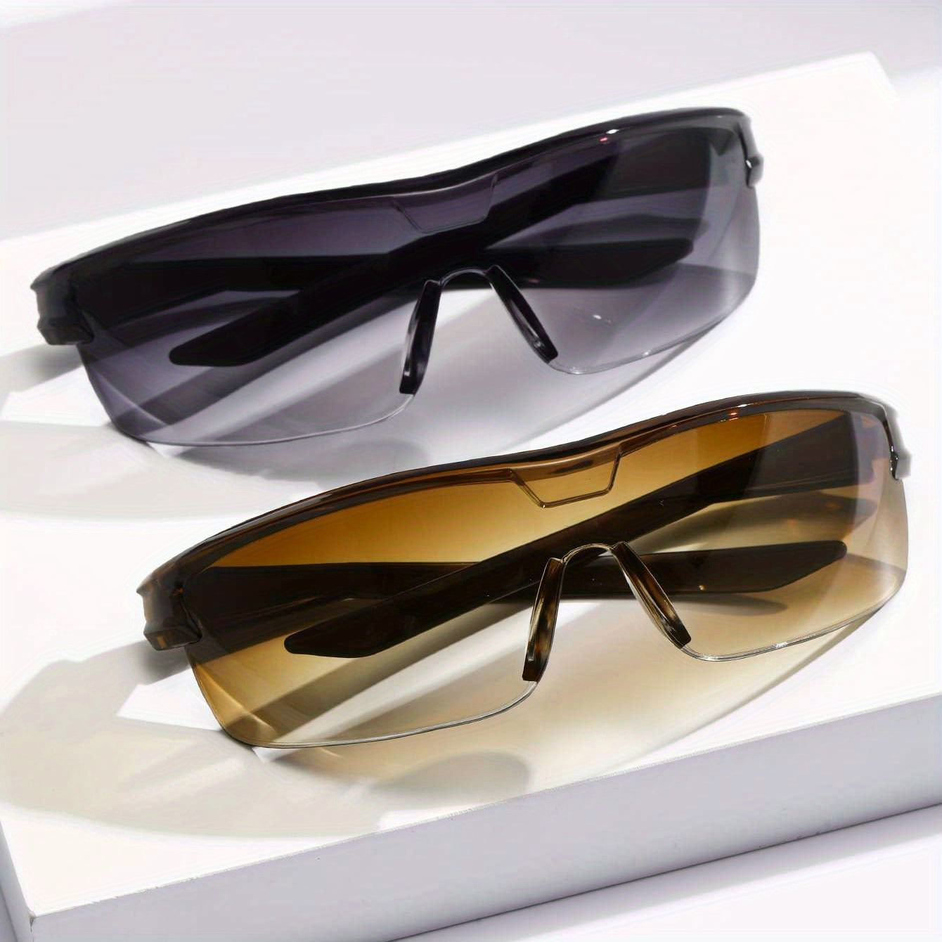 2pcs Men's Cycling Sports Sunglasses Mixed Decorative PC Eyewear