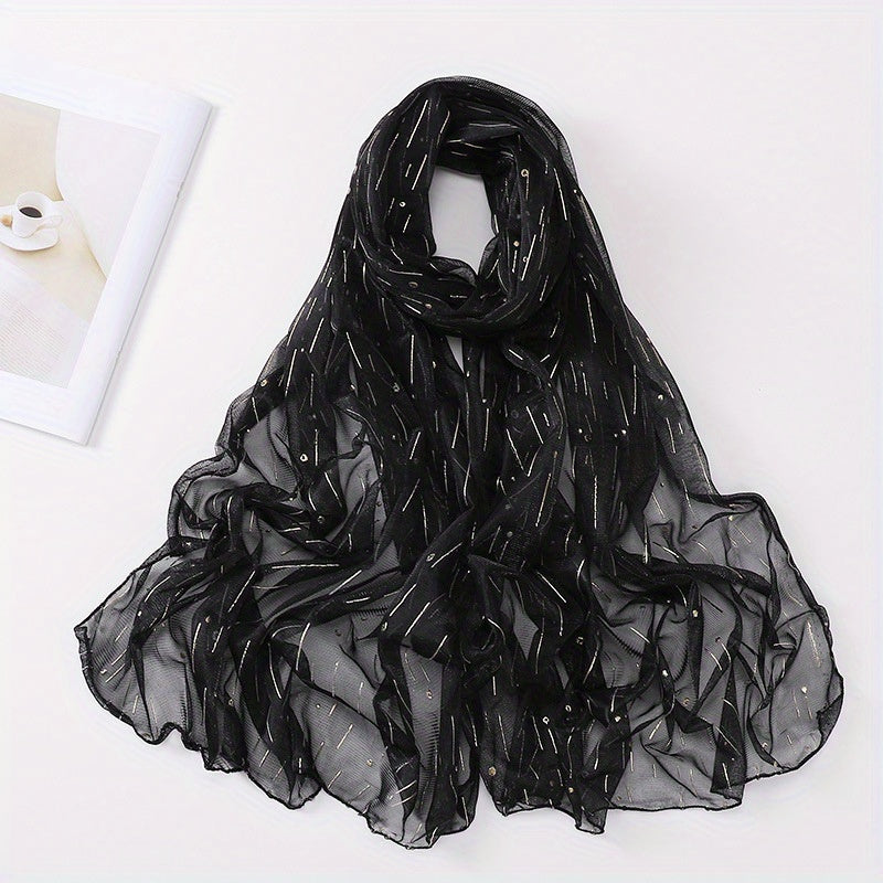 Glitter Hijab Scarf Solid Sparkle Turban Bandana