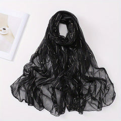 Glitter Hijab Scarf Solid Sparkle Turban Bandana