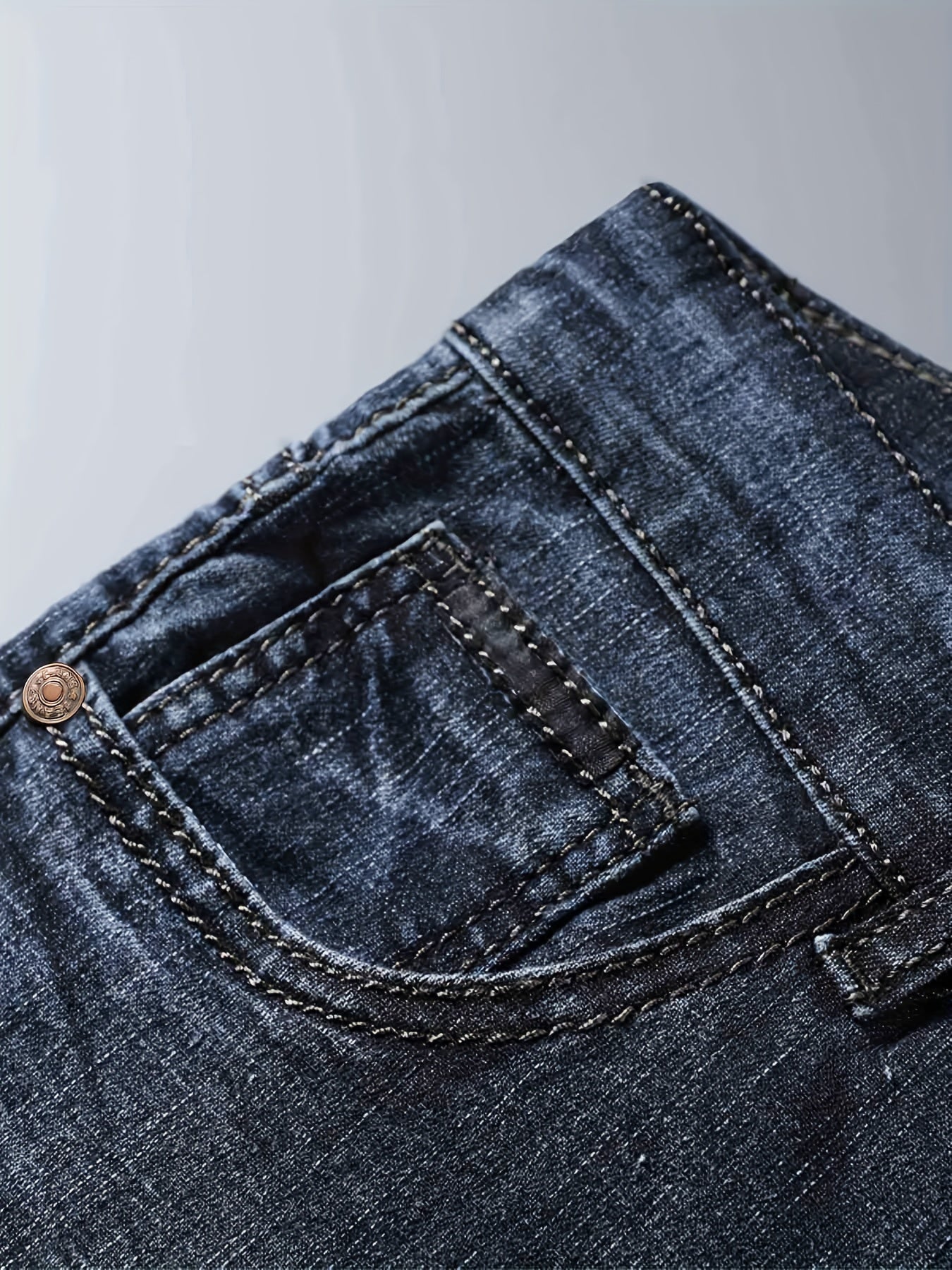 Men's Denim Shorts With Pockets Straight Regular Denim Shorts