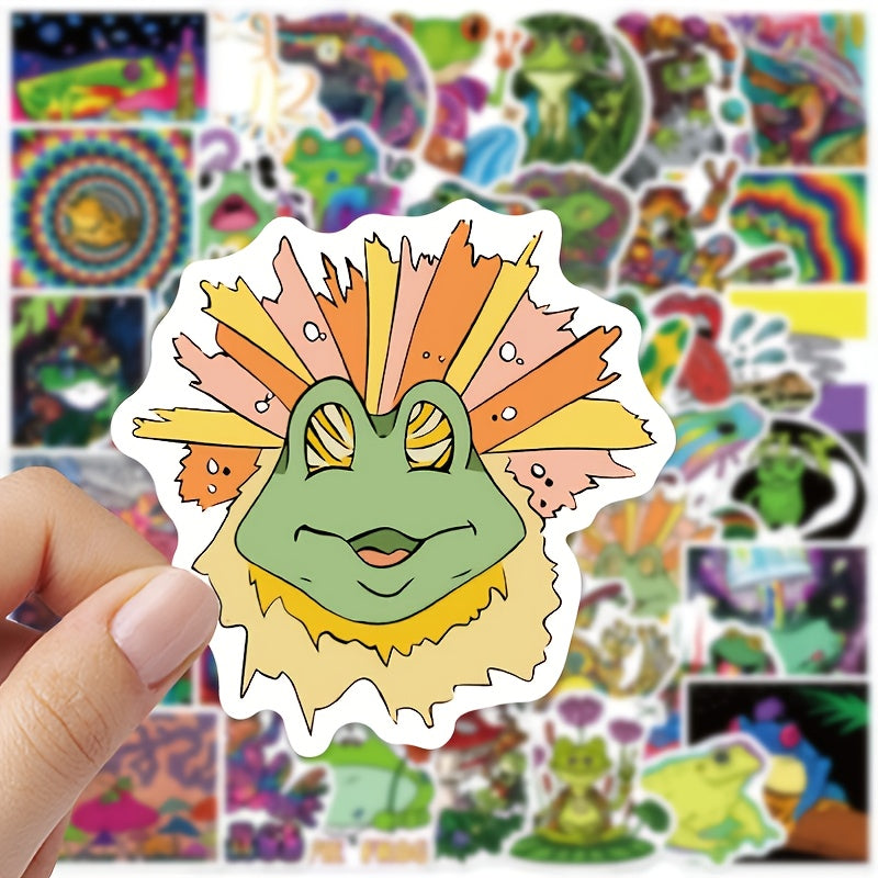 Psychedelic Frog Doodle Stickers Waterproof Decal