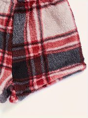 3 Pack Plus Size Plaid Print Flannel Shorts Set