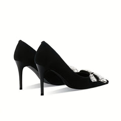 Bowknot Stiletto Heels Point Toe Work Shoes Dress Pumps