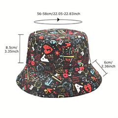 Graffiti Double sided Bucket Hat Sunscreen Basin Hat
