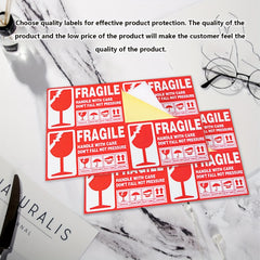 100pcs Fragile Stickers Strong Adhesive Fragile Labels Handle With Care Stickers