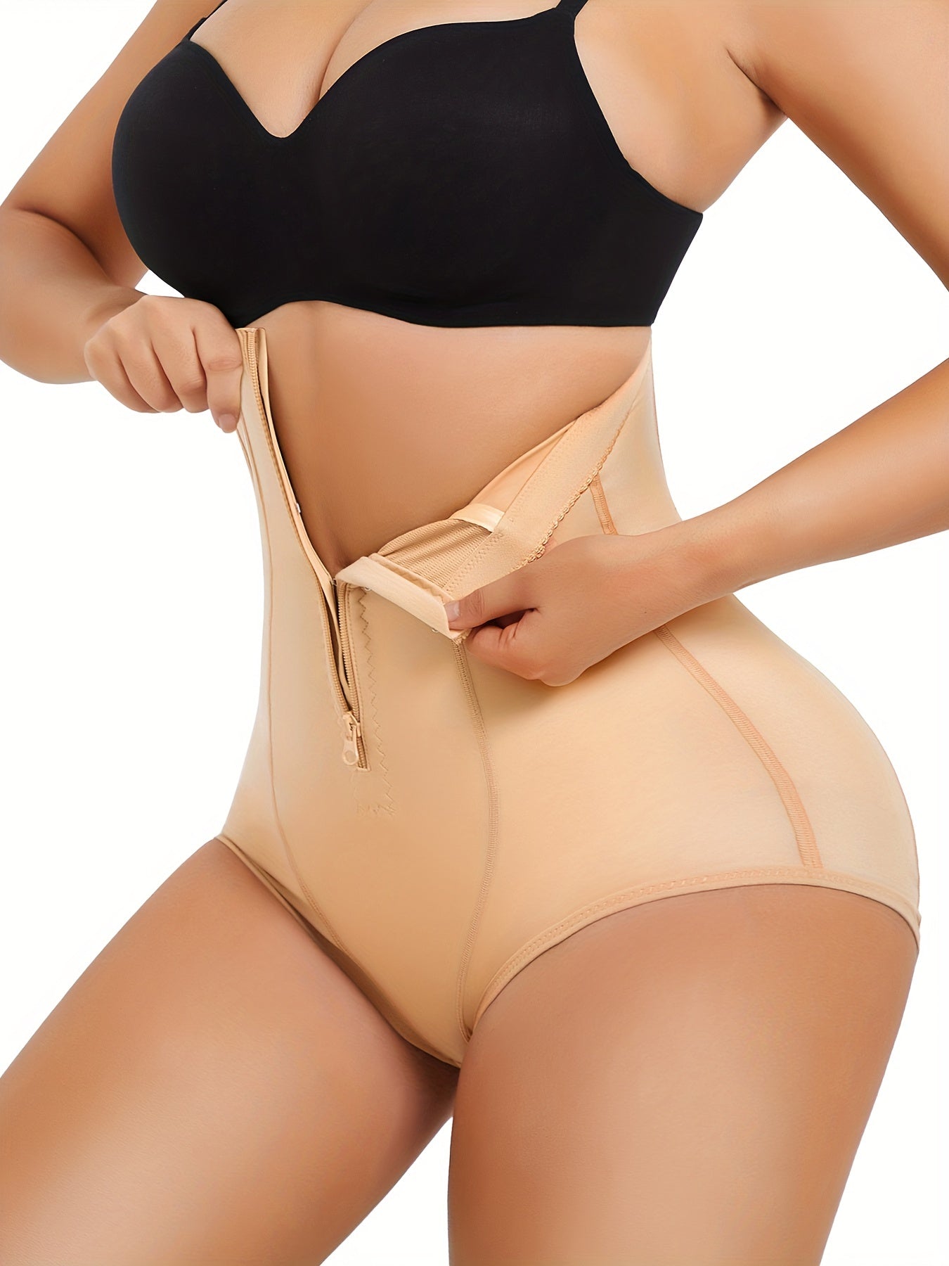 High Waist Compression Panties with Zipper for Tummy Control