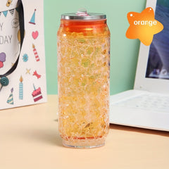 Cola Crushed Ice Cup Easy Pull Can Double Layer Straw Cup
